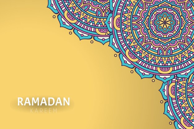 Ramadam Kareem background with mandala ornaments