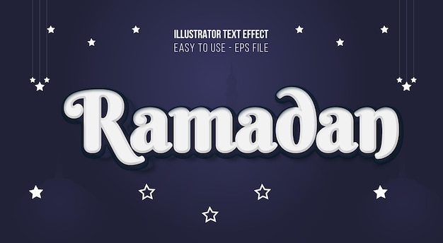 Ramadan 3d realistic text effect