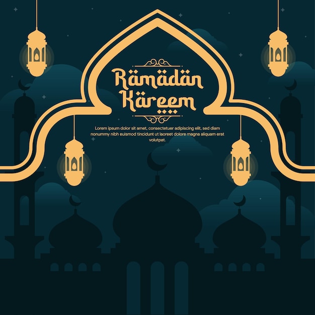 ramadan banner illustration in flat design