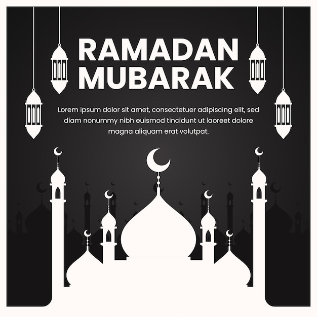 ramadan banner illustration in flat design