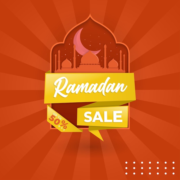 Ramadan banner sale design for social media promotions websites and can also be printed