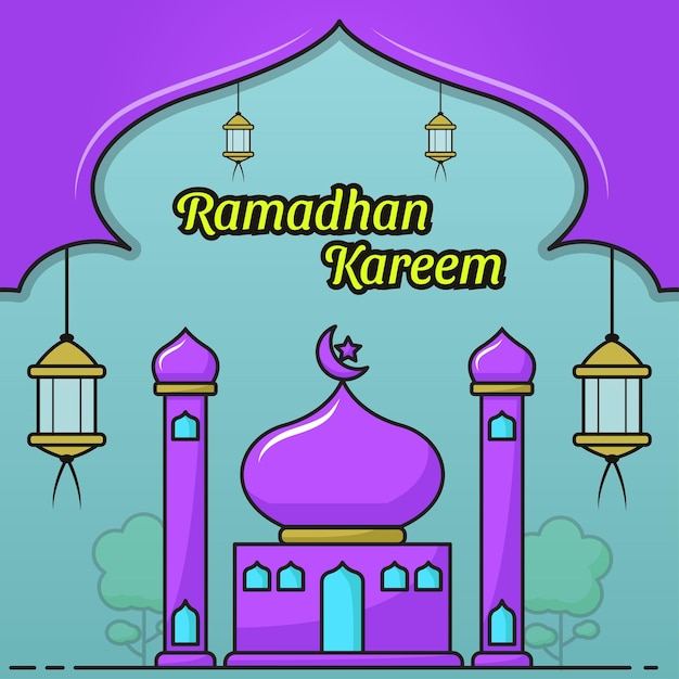 Ramadan banner vector cartoon style