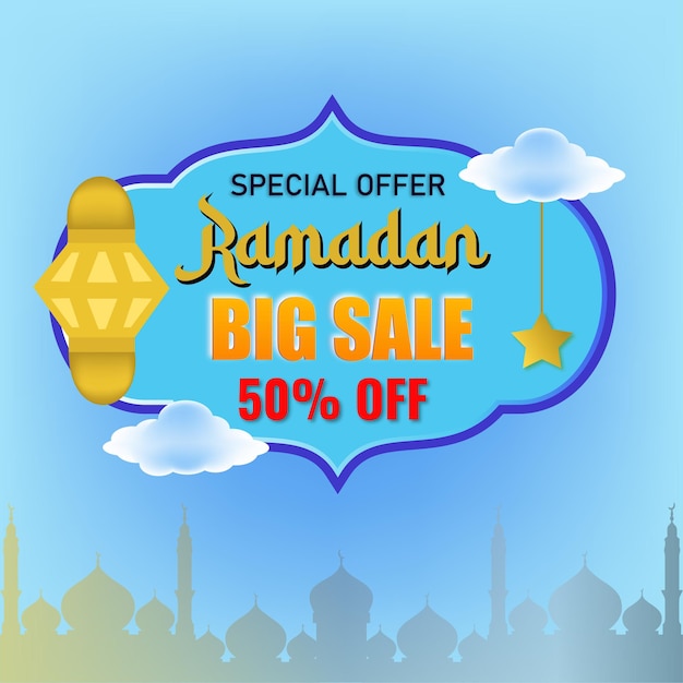 Ramadan Big Sale Poster Free Vector