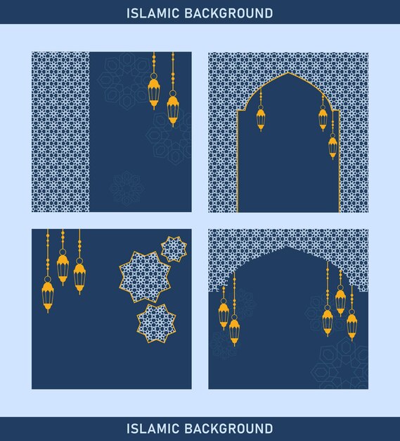 ramadan blue pattern for your social media posts