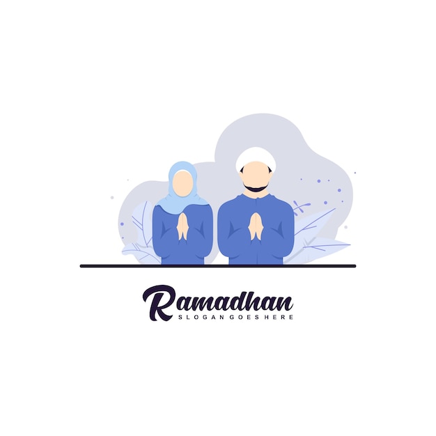 Ramadan concept flat design for posters banners and silhouette design templates or vector illustrat