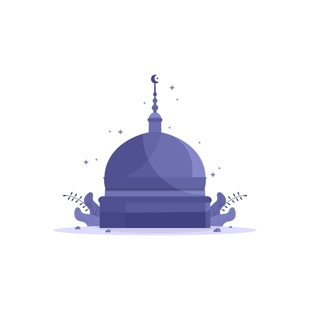 Ramadan concept mosque flat design illustration