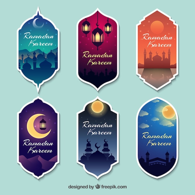 Ramadan decorative stickers collection