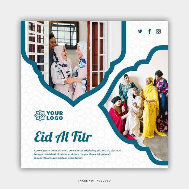 Vector ramadan eid al fitr instagram posts collection banner template