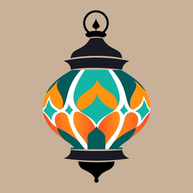 Ramadan fanoos colorful lantern design arabic lamp vector Art Illustration