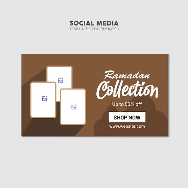 Ramadan Fashion sale social media post template banner ad. Full editable vector illustration