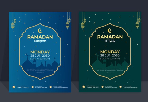 Vector ramadan flye template. for ifter praty.