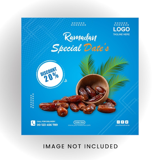 Ramadan food banner design facebook and instagram vector template design