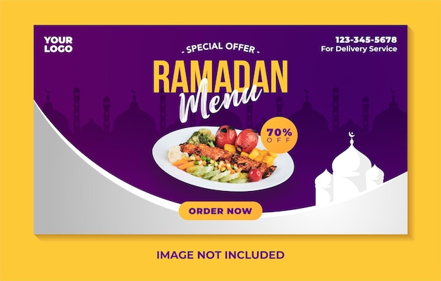 Ramadan food menu template for banner