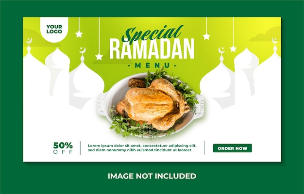 Ramadan food menu template for banner