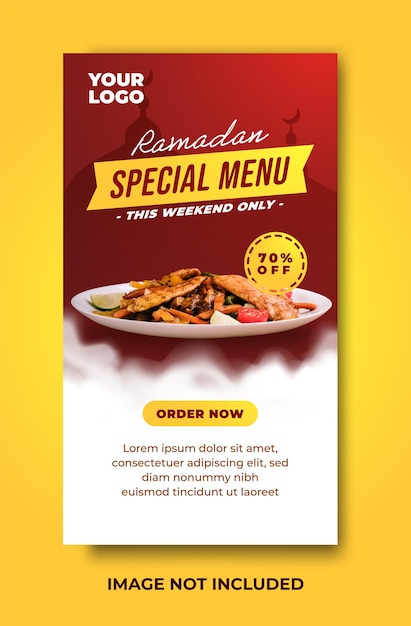 Ramadan food menu template for social media stories