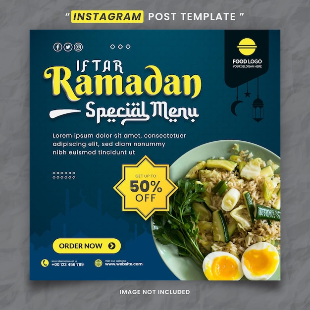 Ramadan Food and Restaurant Media Social Post Template