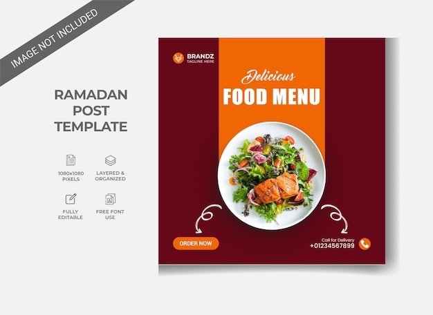 Ramadan Food Social Media Post Banner Template