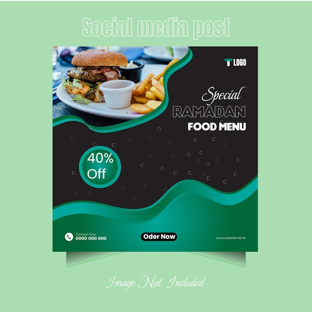 Ramadan food social media post design template