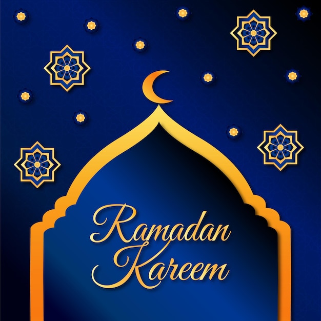 Ramadan greeting card as holy month for Moslem