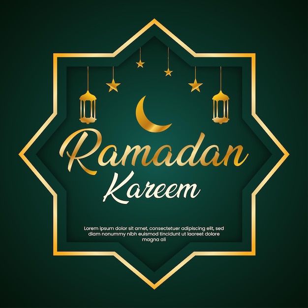 Ramadan greeting card banner template