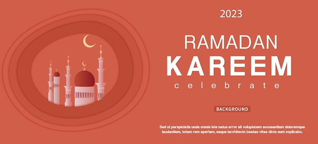 Ramadan greetings background Elegant element for design template place for text greeting card and banner for Ramadan