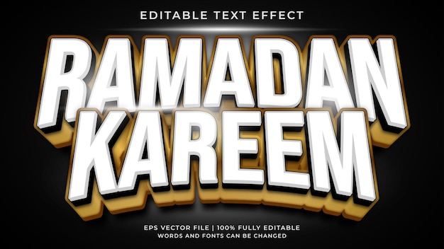 Ramadan kareem 3d editable text effect