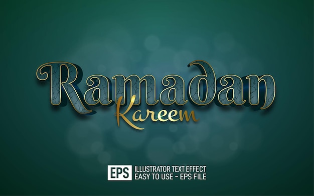 Ramadan Kareem 3d text editable style effect template