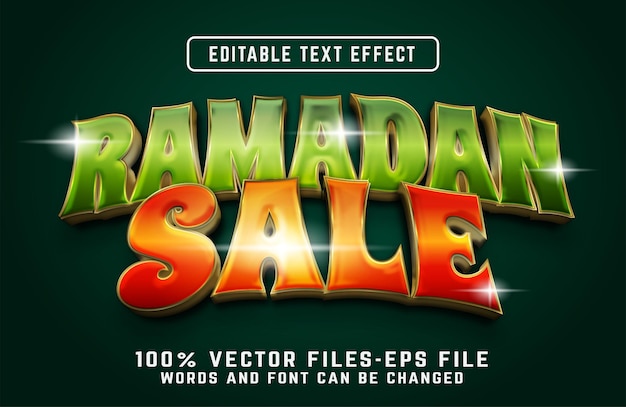 Ramadan kareem 3d text effect with golden style premium vectors