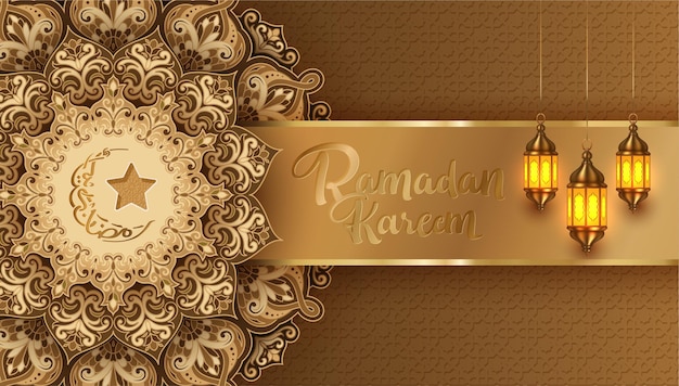 Ramadan kareem arabic calligraphy design banner