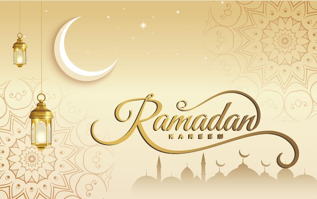 Ramadan kareem Arabic islamic vector typography Translation of text Generous Ramadan