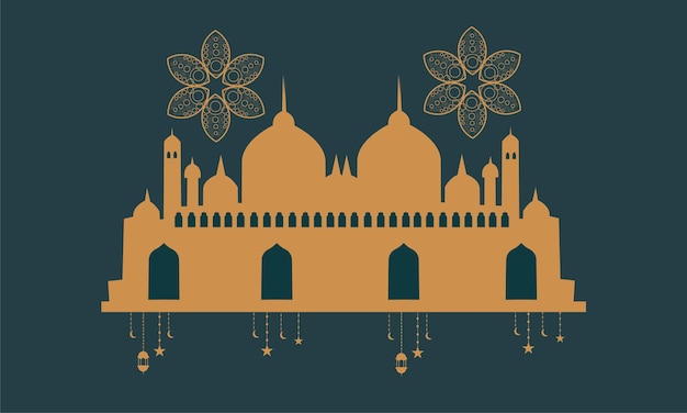 Ramadan kareem background banner vector set with luxury ornament ramadan eid mubarak background