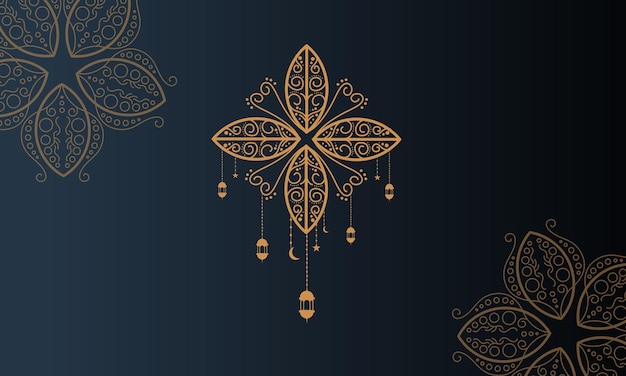 Ramadan kareem background banner vector set with luxury ornament ramadan eid mubarak background