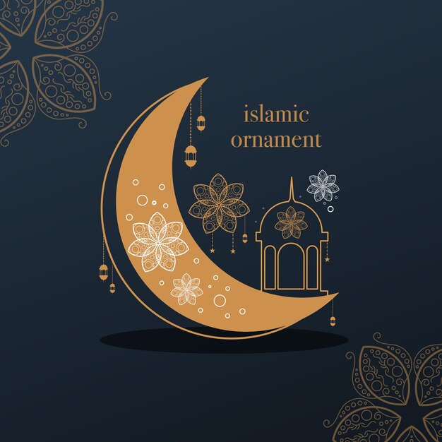 Ramadan kareem background banner vector set with luxury ornament ramadan eid mubarak background