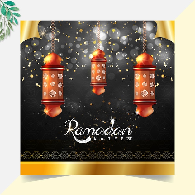 Ramadan Kareem background Wallpaper Islamic Realistic element Muslim Background Premium Vector