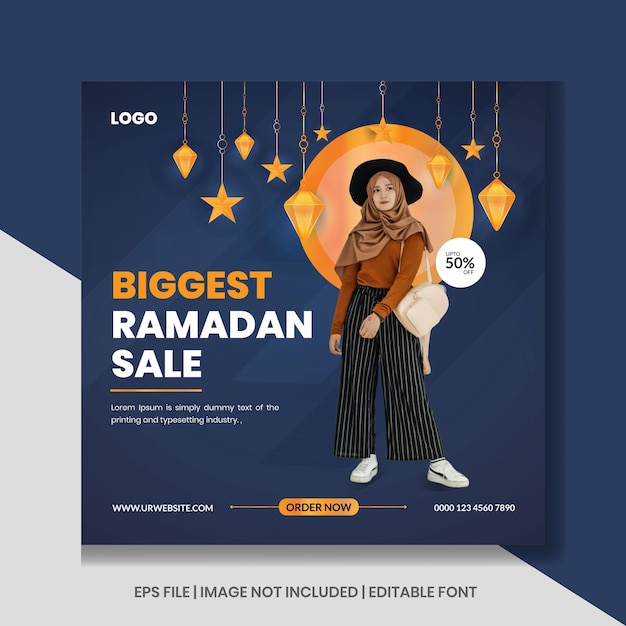 Ramadan Kareem Biggest Sale Instagram post banner template