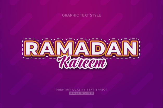 Ramadan Kareem cartoon modern text effect