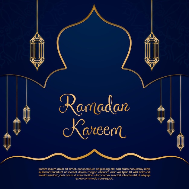 Ramadan Kareem Concept Banner or Voucher Template.  Vector illustration for greeting card, poster