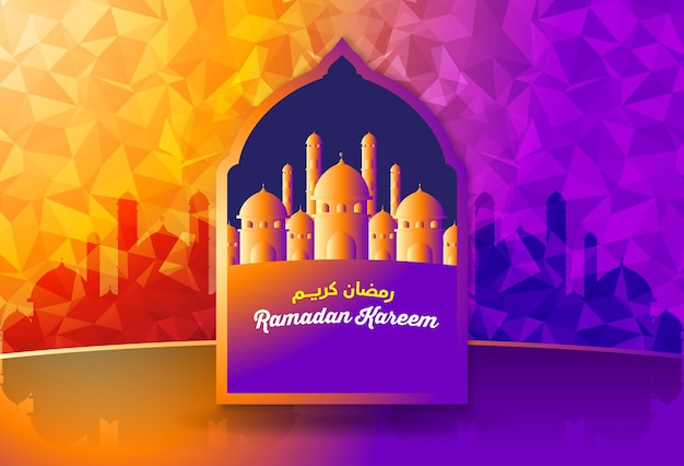 Ramadan Kareem design. on color background for Holy month Ramadan celebration.