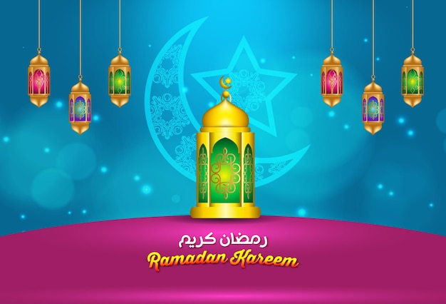 Ramadan Kareem design. on color background for Holy month Ramadan celebration.