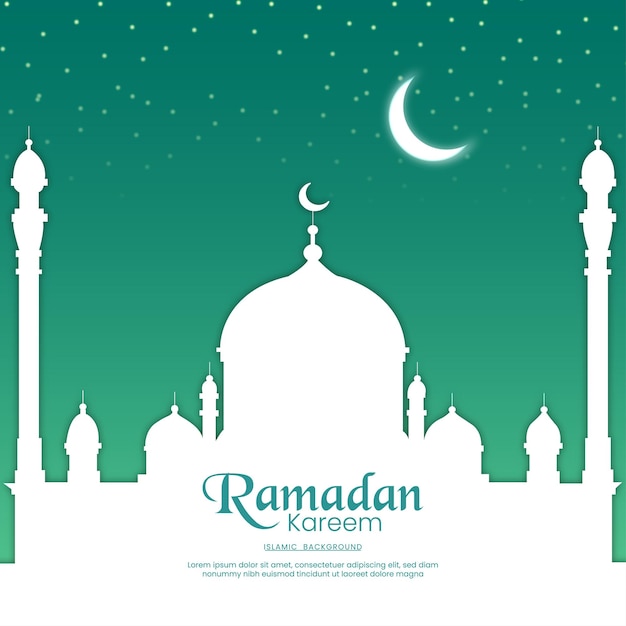 Ramadan kareem design with moon and text combination wishing vector file