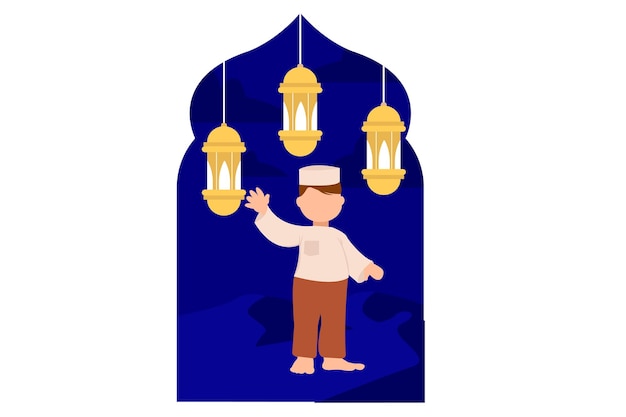 Ramadan Kareem Flat Design Illustration