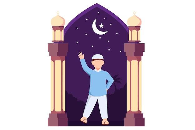 Ramadan Kareem Flat Design Illustration