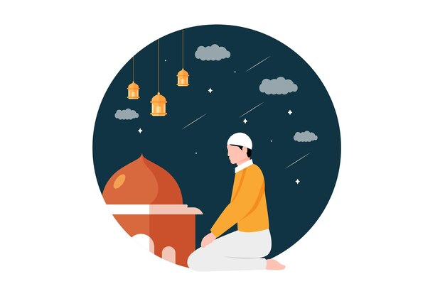 Vector ramadan kareem flat design illustration