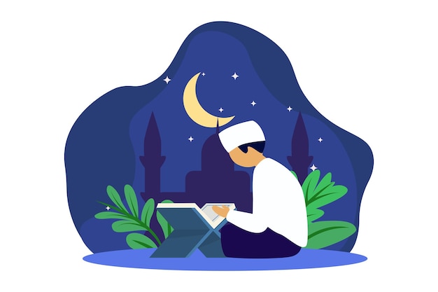 Ramadan Kareem Flat Design Illustration