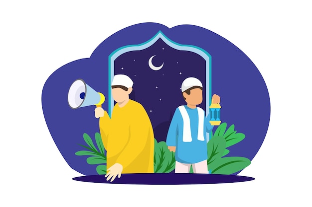 Ramadan Kareem Flat Design Illustration