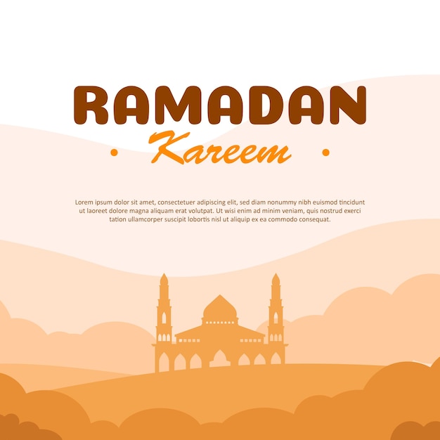 Ramadan kareem flat design illustration