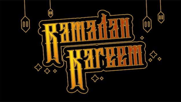 Ramadan kareem gold with grain effect custom lettering text effect