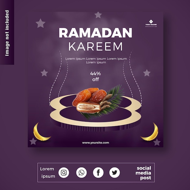 Ramadan Kareem great sale social media post banner template