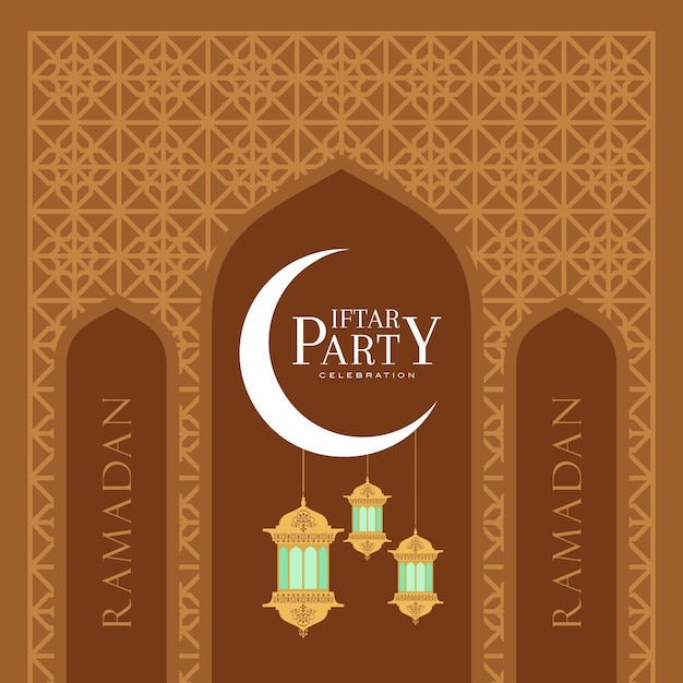 Ramadan Kareem Greeting Background Islamic with Arabic Pattern