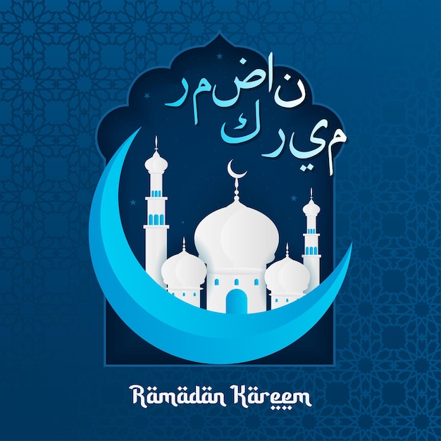 Ramadan Kareem Greeting Card Vector Design